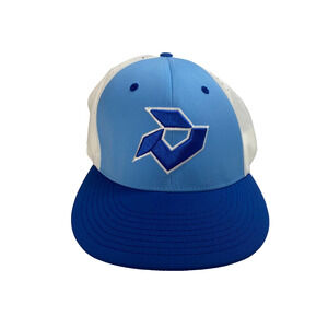 DeMarini Sports Baseball Mesh Fitted Hat Cap Youth Size Large White Blue